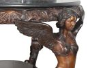 Roman Three Winged Lady Large Bronze Center Table