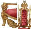 King Chair in Gold Leaf and Burgundy Velvet