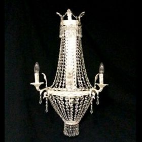 Brushed Silver Crystal Sconce