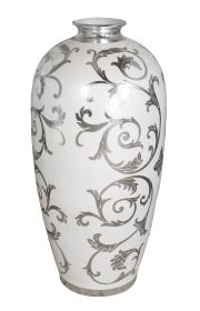 Sophie Silver  Antique White Large Vase 31.9 Inches Tall