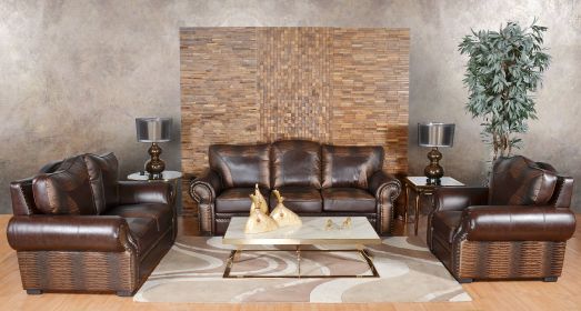 Botswana Croc and Leather Sofa Set of 3 (KIT)