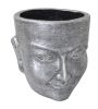 Face Flower Pot Large Silver