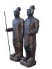 Life Size Pair of Standing Soldiers 78.74" Tall With Black Earthy Finish