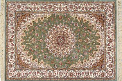 Regal 4 x 6 Green and Ivory Isfahan Design