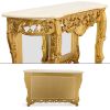 Gold Petticoat Cream Marble Top Console Table