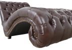 Botswana Dark Brown Micro Leather Chaise