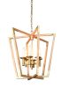 Urban Wood Brass Hexad Chandelier