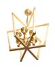 Urban Wood Brass Hexad Chandelier