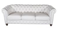 Classic Chesterfield White Sofa