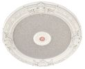 White and Silver Round Chandelier Ceiling Medallion 36in