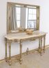 Grand Carved Console and Mirror Set of 2 68"W with Marble Top-Platine