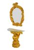 Golden Peacock Console and Mirror