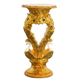 Golden Emerald Double Peacock Pedestal