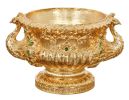 Golden Emerald Peacock Ornate Centerpiece Bowl-Gold