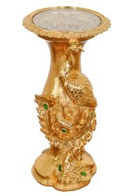 Golden Peacock Artistic Pedestal-Gold