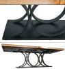 Bayshore Artistic Floating Teak Table with Black Iron Base