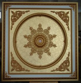 Golden Grand Square Chandelier Fan Ceiling Medallion