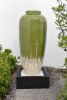 Avocado Green Bubbling Fountain With Base