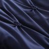 Twin Size All Season Pleated Hypoallergenic Microfiber Reversible 2 Piece Comforter Set in Navy