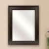 Beveled Rectangular Bathroom Vanity Mirror with Bronze Finish Frame