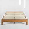 Queen size Mid-Century Modern Solid Wood Platform Bed Frame in Natural