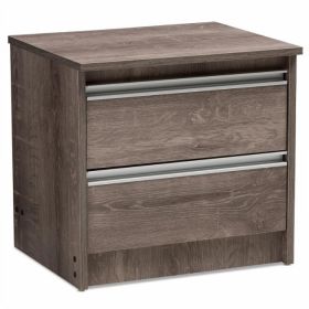 Rustic FarmHome 2 Drawer Nightstand Natural Oak