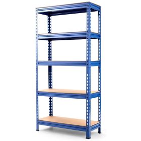 Heavy Duty 60 inch Adjustable 5-Shelf Metal Storage Rack in Navy Blue