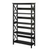 Glossy Black 5-Shelf Bookcase