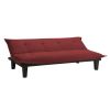 Contemporary Futon Style Sleeper Sofa Bed in Red Microfiber