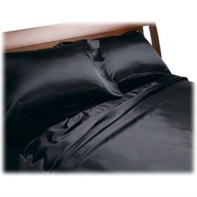 California King size Satin Sheet Set in Black