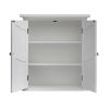 French Classic Style 2 Door Bathroom Wall Cabinet in White