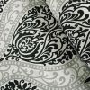 Full / Queen 5-Piece Black White Damask Print Comforter Set