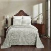 Full Size 100-Percent Cotton Chenille 3-Piece Coverlet Bedspread Set in Sage