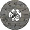 Industrial FarmHome Round Oversized Wall Clock in Rustic Grey