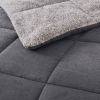 Full/Queen Plush Sherpa Reversible Micro Suede Comforter Set in Gray