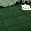 King/Cal King Traditional Microfiber Reversible 3 Piece Comforter Set in Green