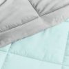 Twin/Twin XL 2-Piece Microfiber Reversible Comforter Set Aqua Blue and Grey