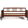 Twin size 2-in-1 Wood Daybed Frame Sofa Bed in Brown Cherry Finish