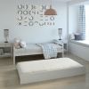 Twin/Twin Dorm Style Trundle Daybed Platform Bed Frame in White