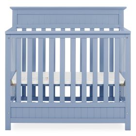 Pine Wood 4-in-1 Modern Convertible Crib Toddler Bed Daybed Baby Blue Finish