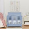 Pine Wood 4-in-1 Modern Convertible Crib Toddler Bed Daybed Baby Blue Finish