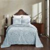 King size 100-Percent Cotton Chenille 3-Piece Coverlet Bedspread Set in Blue