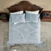 King size 100-Percent Cotton Chenille 3-Piece Coverlet Bedspread Set in Blue