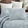 King size 100-Percent Cotton Chenille 3-Piece Coverlet Bedspread Set in Blue