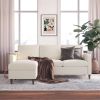 Mid-Century Modern Left or Right Facing Sectional Sofa in Ivory Linen Upholstery