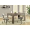 Modern Block Leg Rectangular Dining Table in Dark Taupe Wood Finish