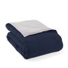 Twin/Twin XL 2-Piece Microfiber Reversible Comforter Set in Navy Blue/Grey