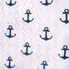 2 Piece Nautical Stripped/Anchors Reversible Microfiber Quilt Set Navy, Twin