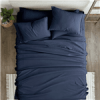 Twin Navy Blue 4-Piece Soft Wrinkle Resistant Microfiber/Polyester Sheet Set