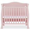 Solid Wood 3-in-1 Convertible Baby Crib Toddler Bed Daybed in Pink Finish